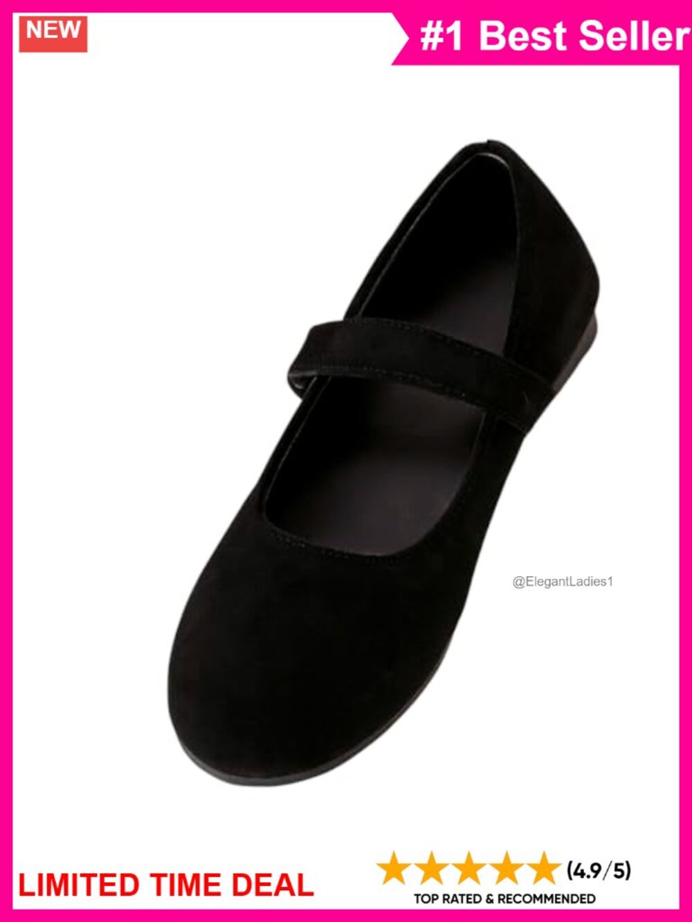 Mary Jane Flats Wide Toe Box Ballet Flat Adjustable Strap Washable Knit Casual